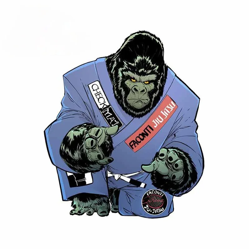 Car Stickers for The Gentle Art of Jiu Jitsu Chimp Vinyl Fine Window Decal Cover Scratches Custom Decor,13cm*11cm
