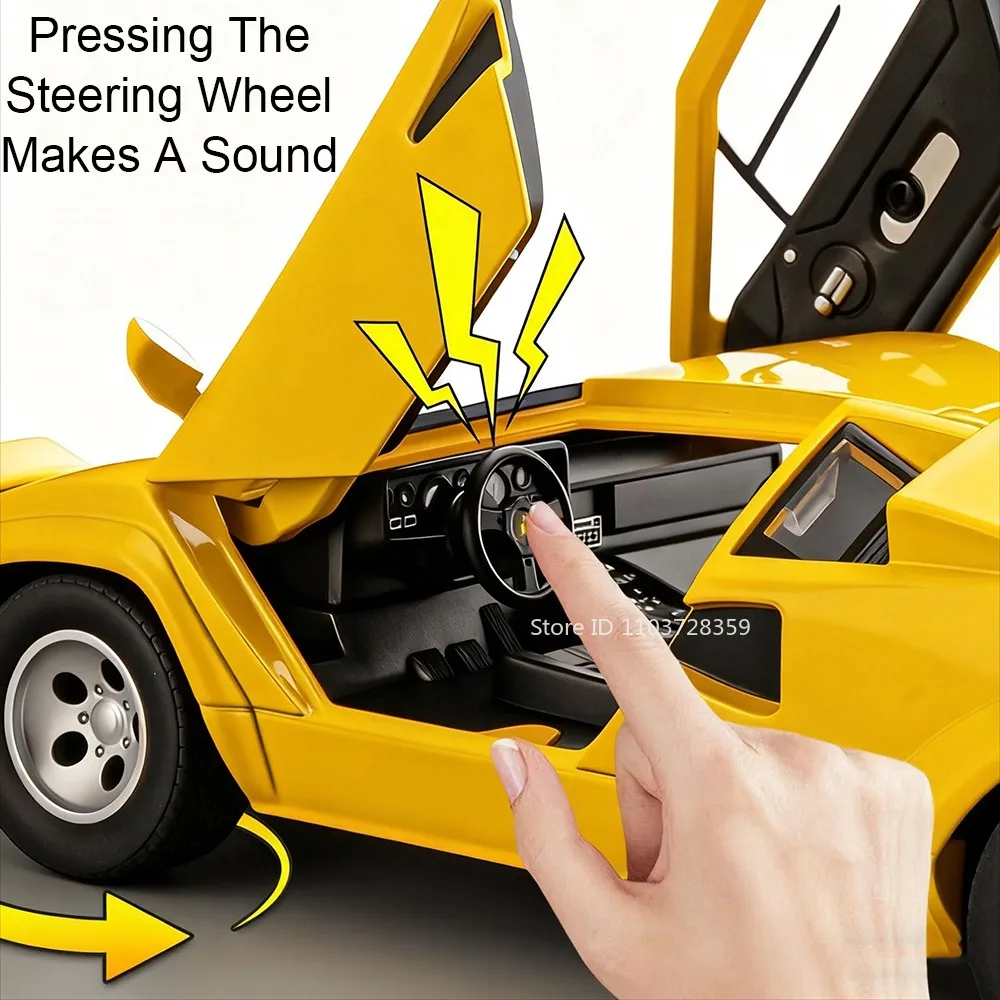 1:24 Countach LP500S VENENO نموذج سيارة رياضية مصغرة اللعب سبيكة دييكاست ضوء الصوت التراجع الأبواب مفتوحة مجموعة السيارة الخارقة