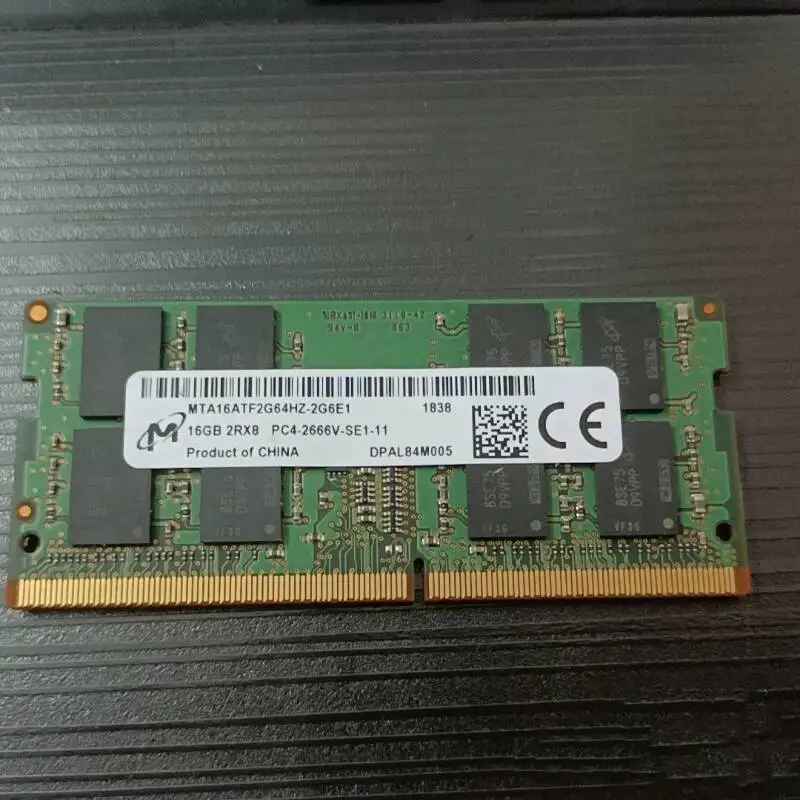 Micron RAMS DDR4 16GB 2666MHz Laptop Memory DDR4 16GB 2RX8 PC4-2666V-SE1-11 SODIMM 1.2V