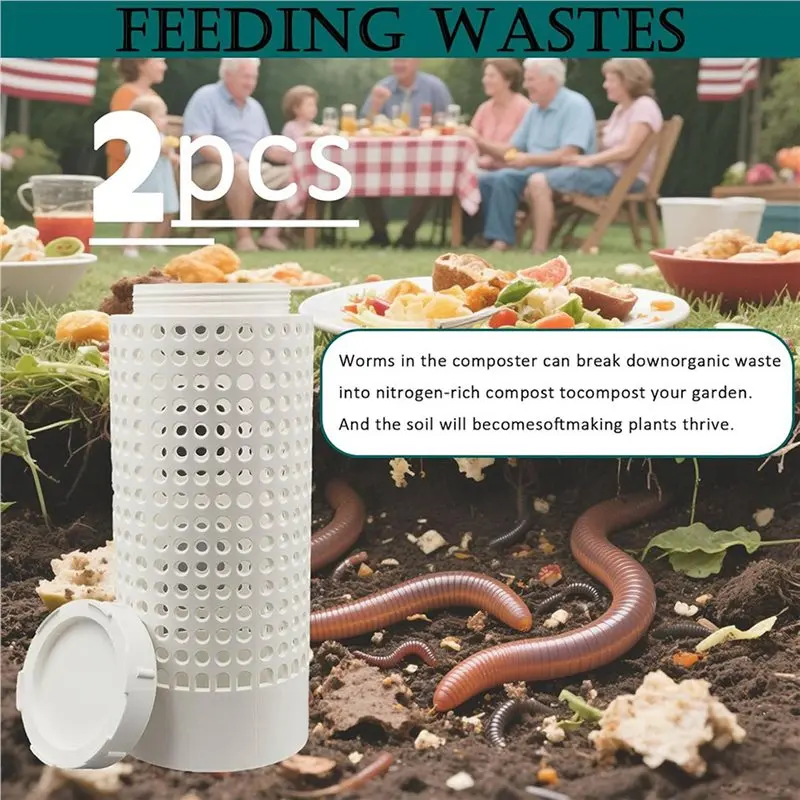 ABJI-4 PCS Compost Bin Outdoor,Inground Worm Farm Compost Bin Kit For Raised Garden Beds At Home, Farm Compost Bin For Garden