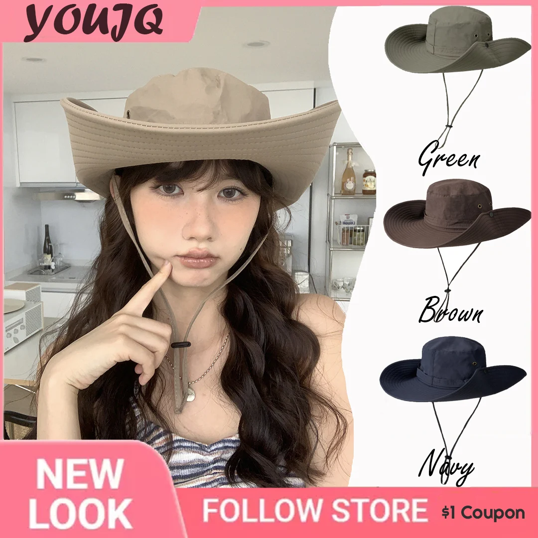 

Retro Western Style Straw Cowboy Sun Bucket Hats for Women Men Cowgirl Party Hat Headwear Halloween Party Sombrero Pescador