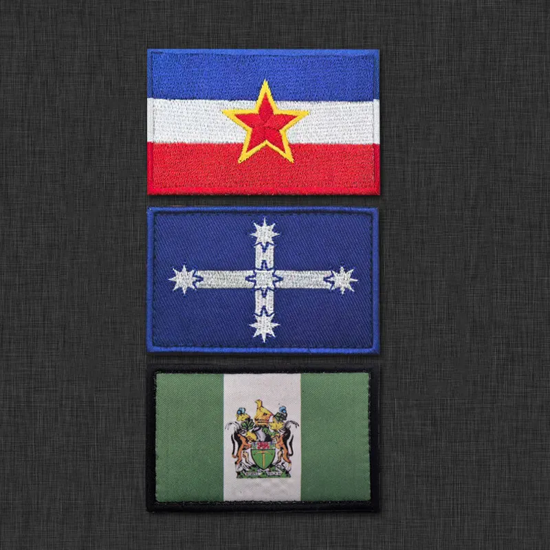 Parche Bordado con la Bandera de Yugoslavia, Australia, Eureka y Rhodesia, con Cierre Mágico, Insignia de Moral para Ropa y Mochilas