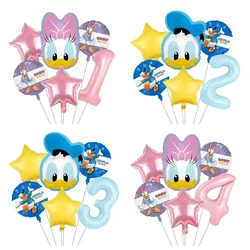 Cartoon Donald Number Duck Daisy Aluminum Film Balloon Set Spherical DIY Birthday Arrangement Party Decoration Balloons Kawaii