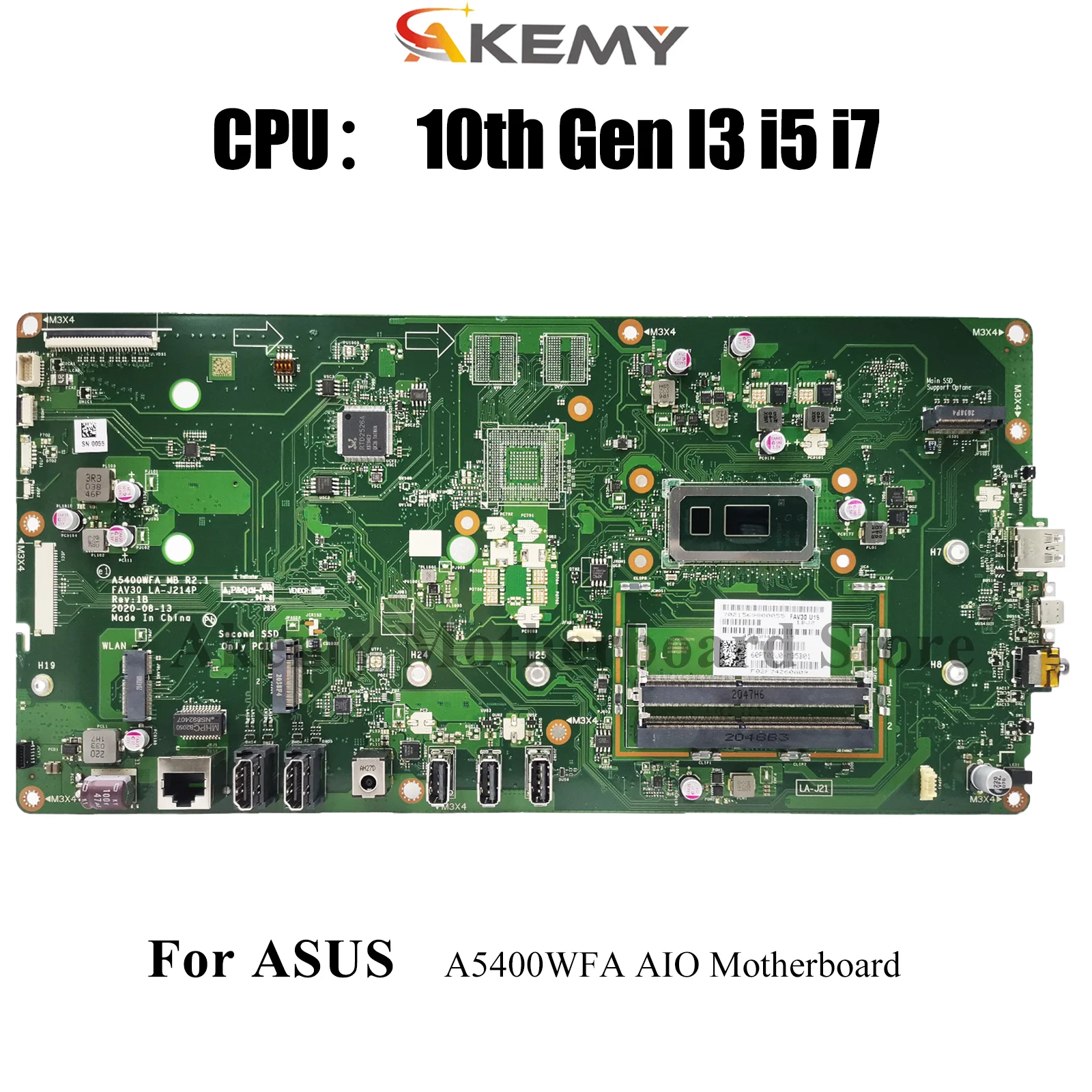 

A5400WFA Материнская плата для ноутбука ASUS VivoBook A5400WF A5400WFA Материнская плата для ноутбука 10-го поколения I3 i5 i7 100% тест ОК быстрая доставка