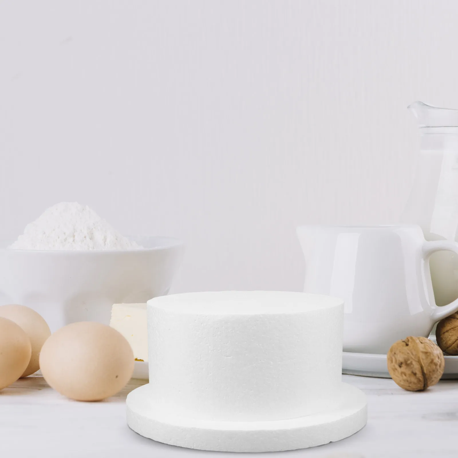 1Set Foam Cake Dummy Round Reusable For Cake Decorating Practice Bakery Baking Tool Fondant Modeling Photography