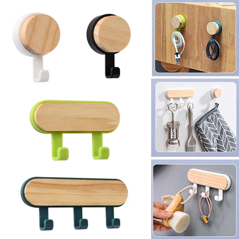 Self Adhesive Door Wall Hanger Hooks Bag Key Holder Wall Hooks for Hanging Organizer Door Hanger Kitchen Bathroom Accessories