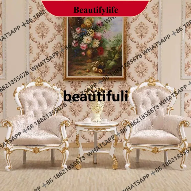 

Q178 Европейское кожаное кресло-тигр, неоклассический одиночный диван-кресло