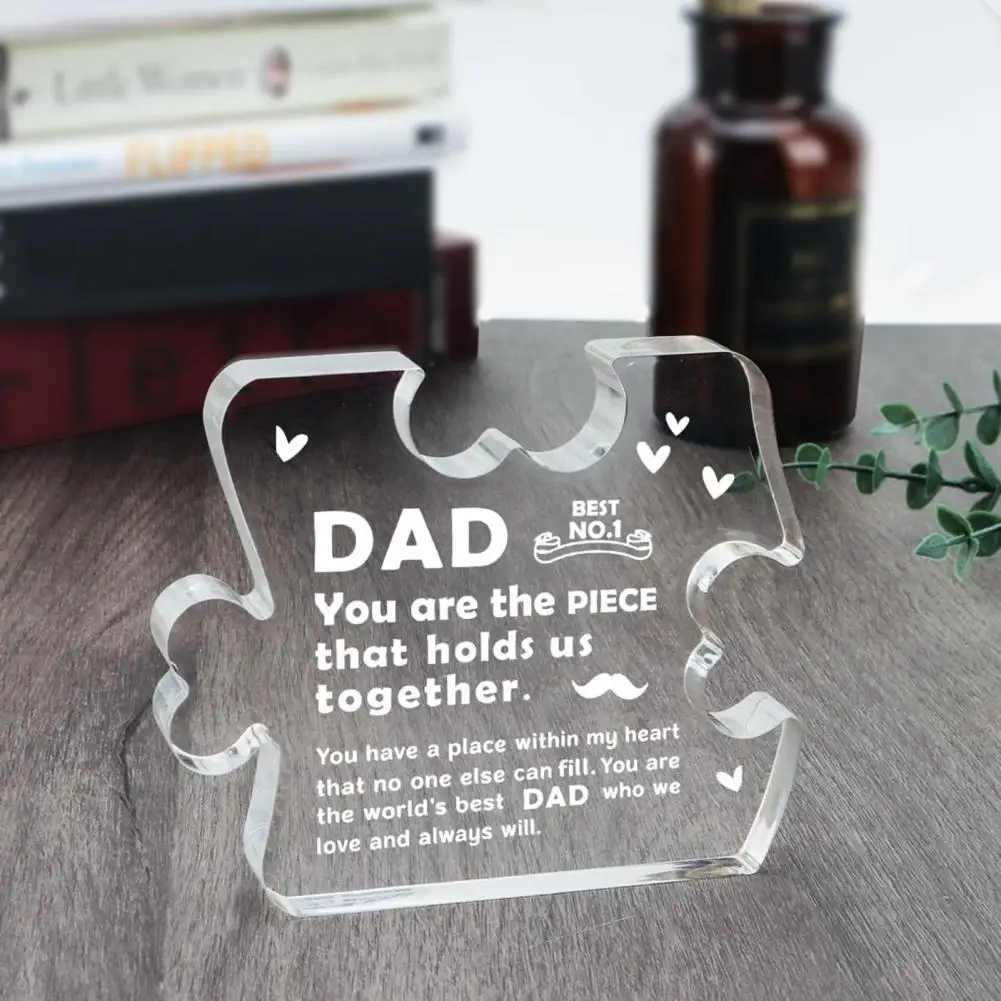 Best Dad Acrylic Decoration Thank You Dad Puzzle Desktop Ornament Father-in-law Stepfather Father's Day Birthday Festival Gift