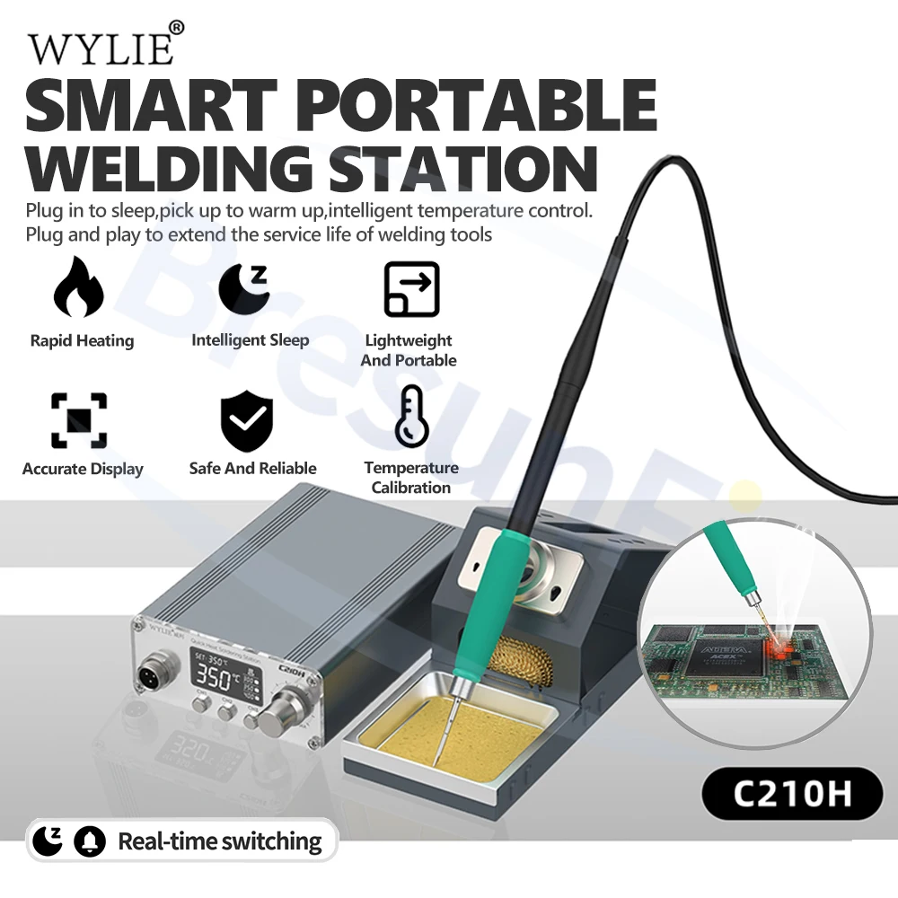 

WYLIE C210H Smart Portable Soldering Station Smart Sleep Mode for Mobile Phone Tablet Repair Motherboard PCB Chip Soldering Tool