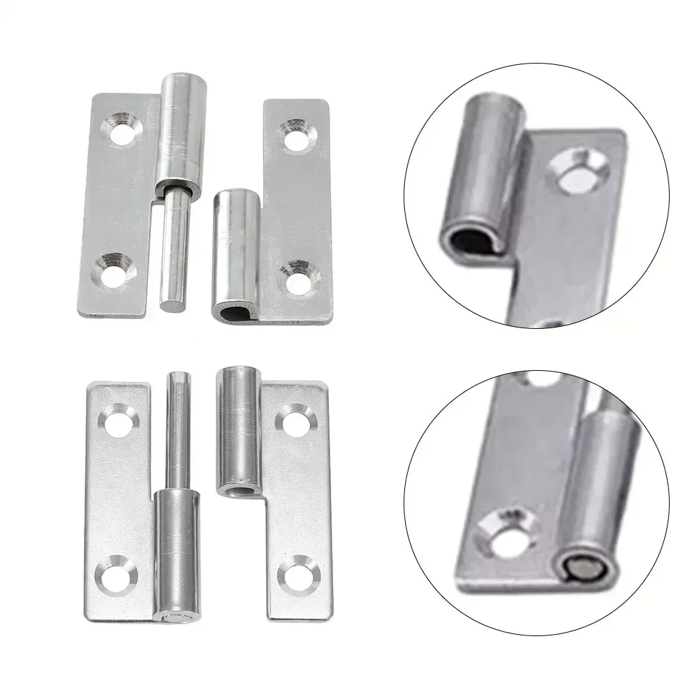 

1pc Detachable Door Hinge Stainless Steel Flag Shape Cabinet Hinge Home Furniture Hardware Bathroom Slip Joint Removable Hinge