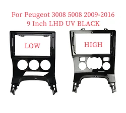 9 Inch Car Frame Fascia Adapter Android Radio Dash Fitting Panel Kit For Peugeot 3008 308 5008 2009-2016