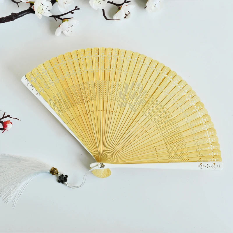 

All Bamboo Rose Folding Fan Summer Retro Style Chinese Small Hanfu Women's Portable