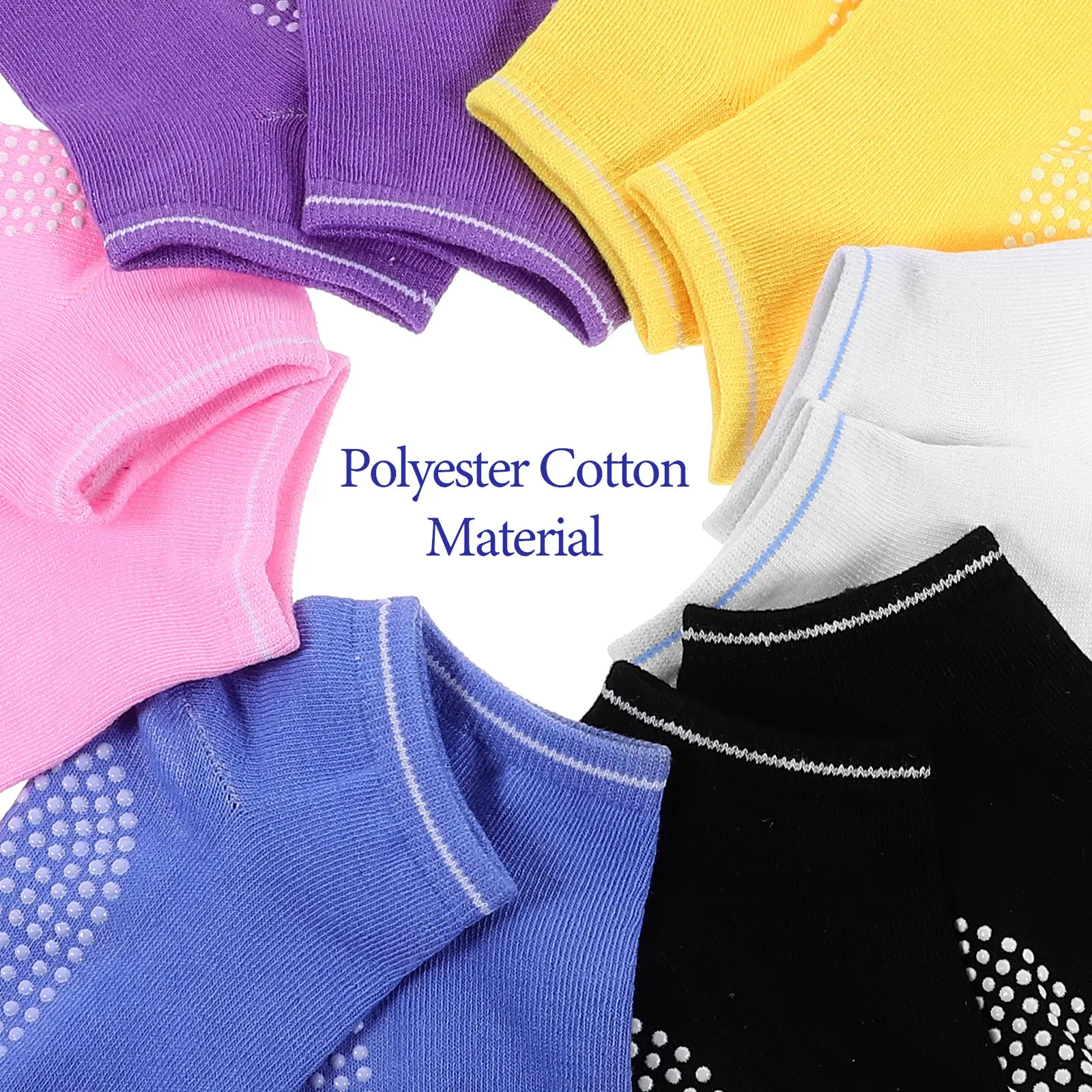 

6 пар модных противоскользящих носков для йоги, танцев, пилатеса, дышащие, удобные, нескользящие, короткие носки до щиколотки, спортивные носки