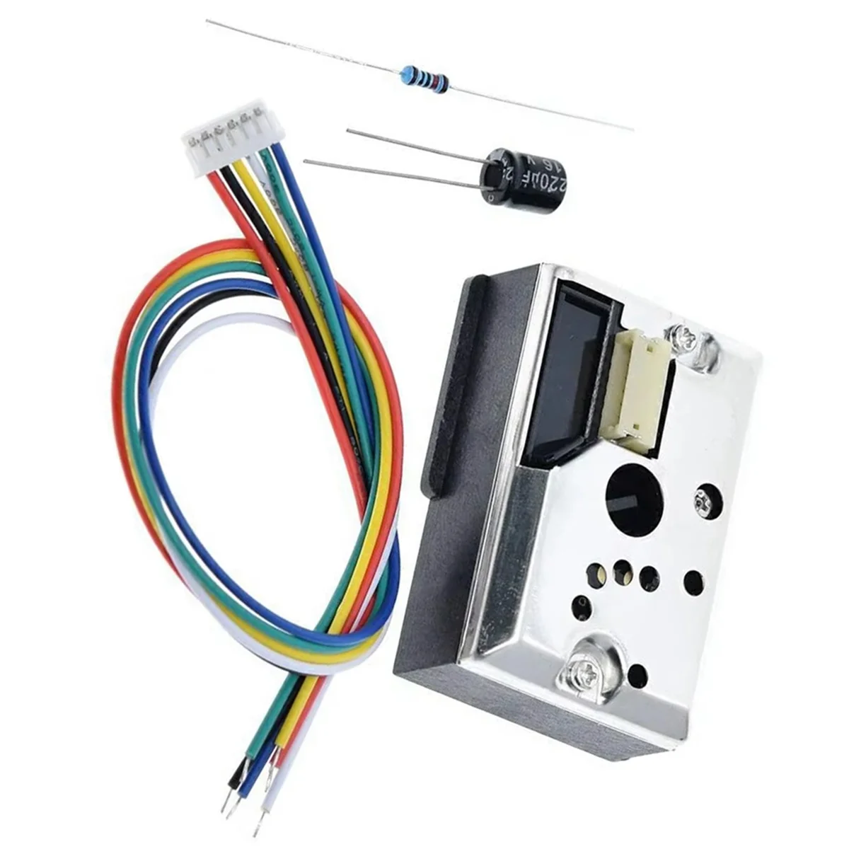 AA25 GP2Y1010AU0F เซ็นเซอร์ตรวจจับฝุ่นแบบออปติคอลขนาดกะทัดรัด เซ็นเซอร์ตรวจจับอนุภาคควันพร้อมสายเคเบิล
