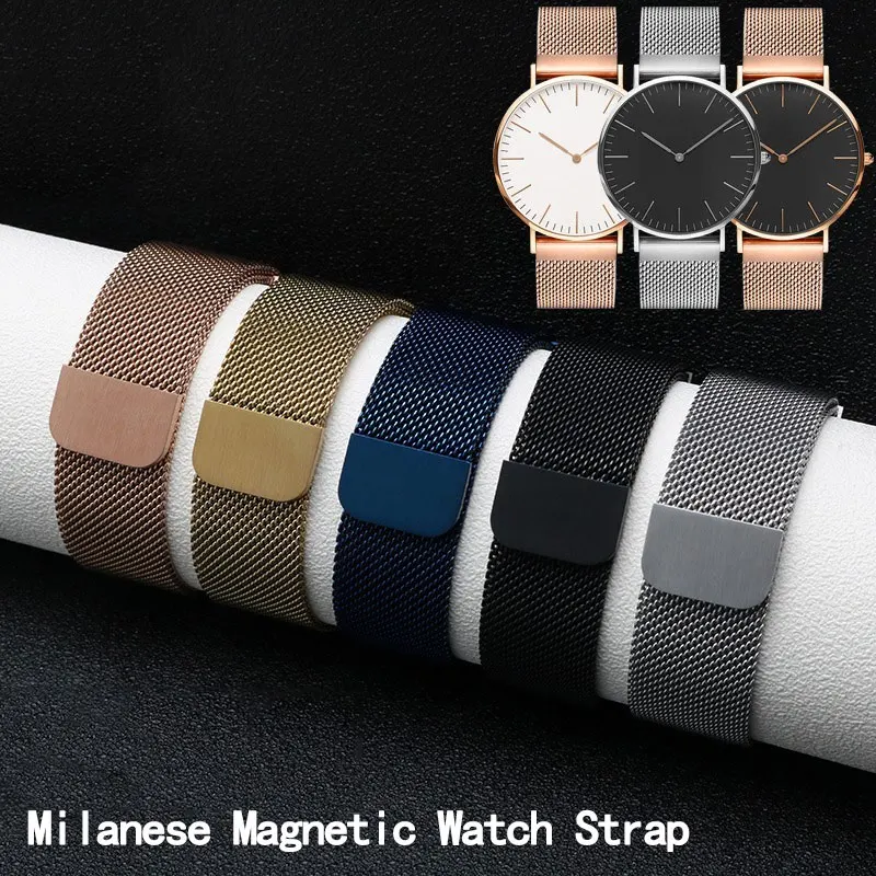 

Stainless Steel Milanese Strap Return Magnetic Bracelet 18mm/20mm/22mm Replacement Strap Suitable for smartwatches