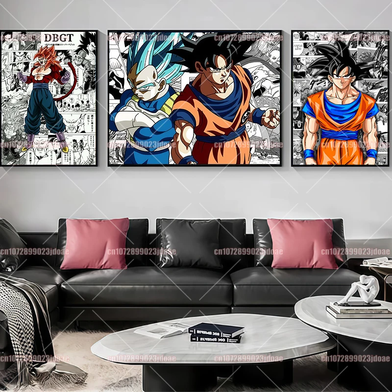 Anime Dragon Ball Z Goku Vegeta Gohan HD cartel decoración de pared pintura innovación creativa dormitorio gimnasio arte Decoración