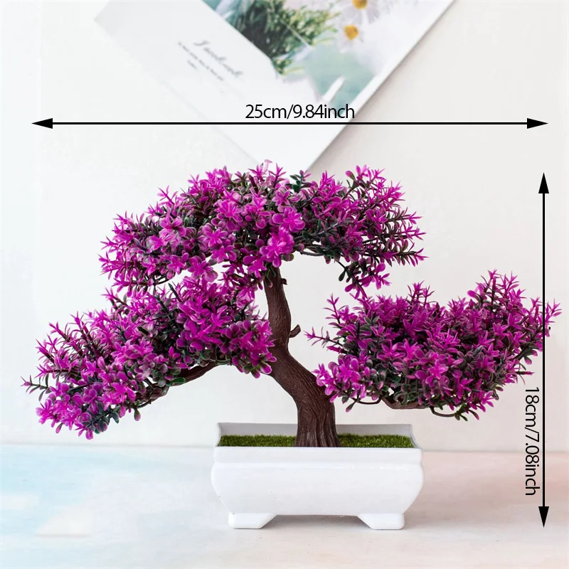 Plantas artificiales de plástico para decoración de mesa, bonsái, maceta de árbol pequeño, plantas falsas, adornos de jardín y balcón