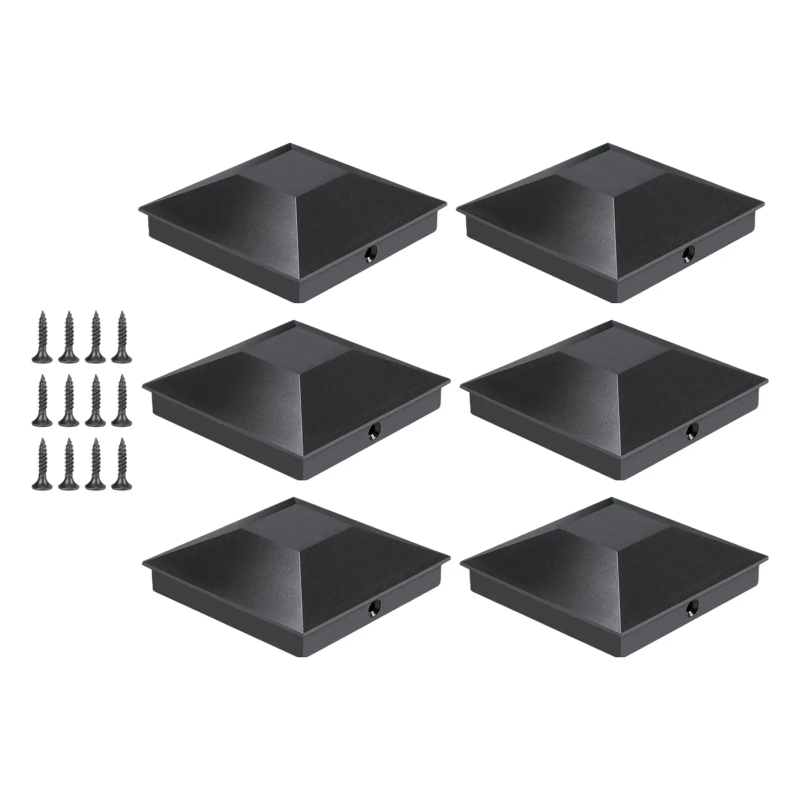 6Pcs Pyramid Post Caps Covers Posts Top Caps Replacement Decor Actual 3.5x3.5 Fence Post Caps for 4x4 Backyard Corridors Yard