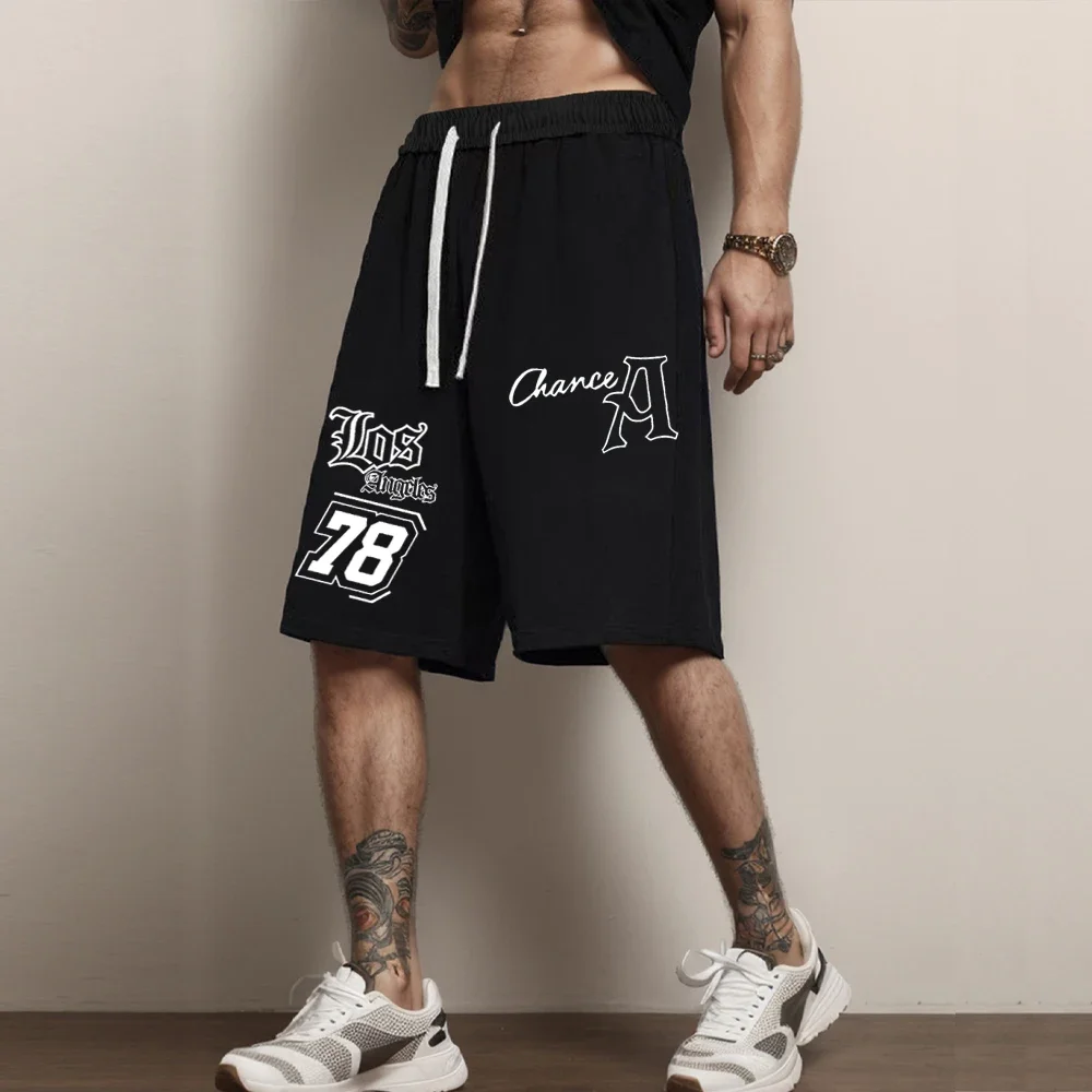 Los Angeles Print Shorts Summer Jogging Soft Loose Sports Shorts Comfortable Fashion High Street Casual Sweatpants Men's Shorts