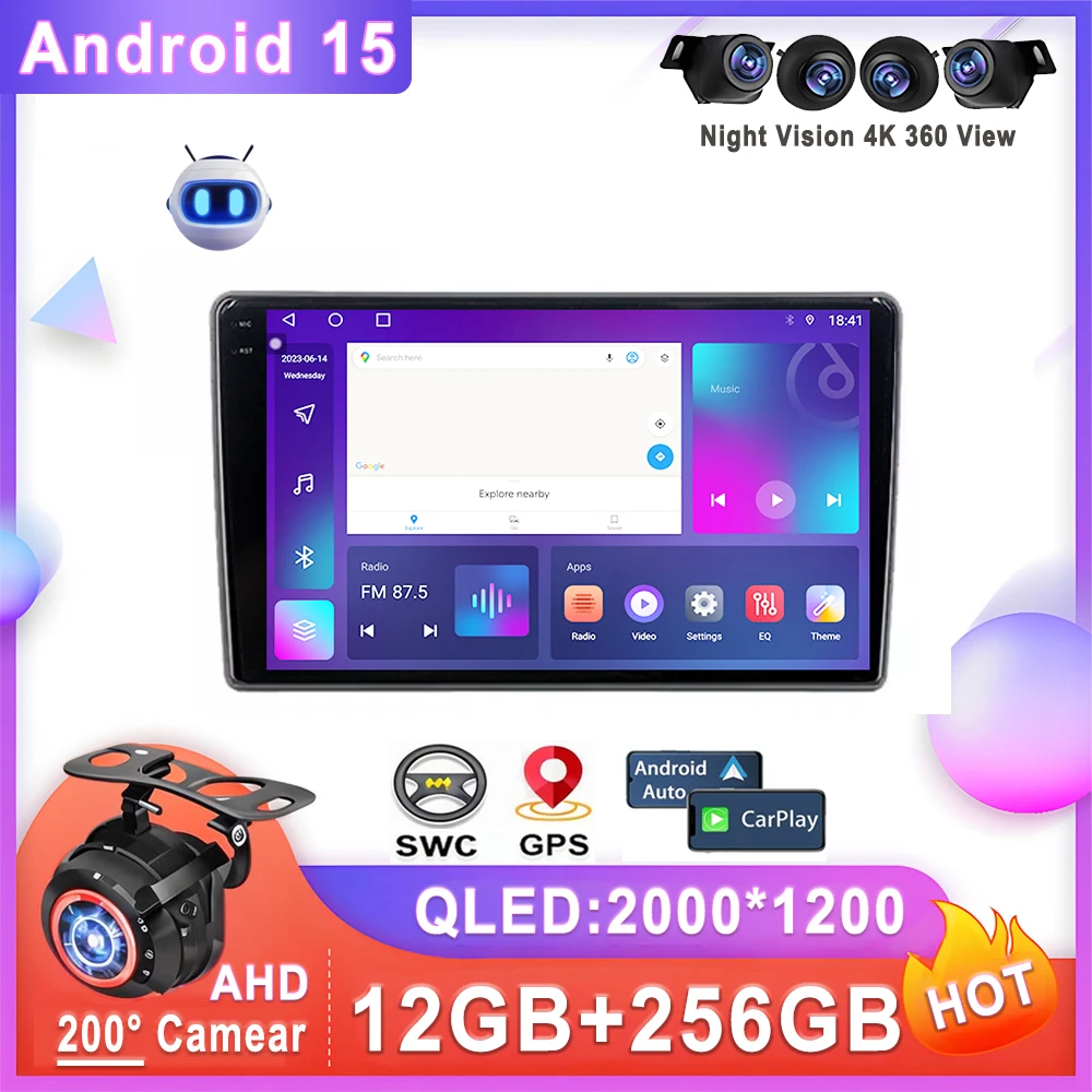 9 Inch For Hyundai i40 2011 - 2019 Android 15 Auto Radio Stereo Head Unit Multimedia Player GPS Navigation No 2din DVD Dash Cam