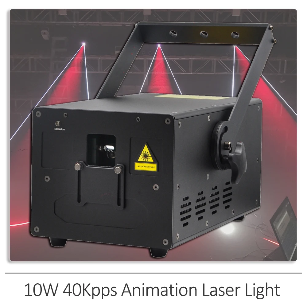 

YUER10W RGB Animation Laser Light 40Kpps Scanning Projector Stage Effect Lights DJ Bar Party Club DMX Outdoor Christmas Lighting