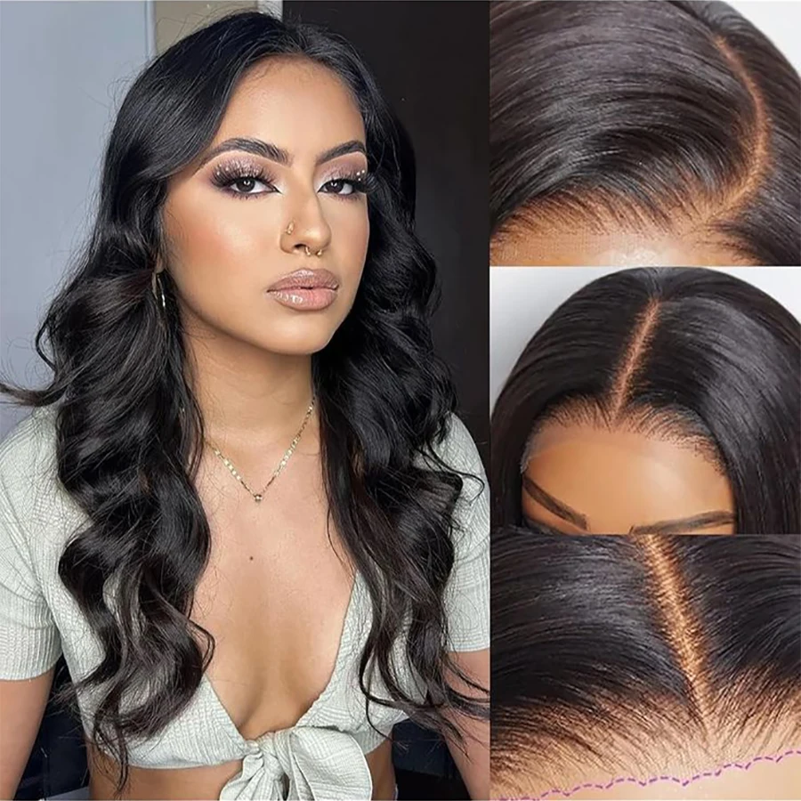 250 الكثافة 40 بوصة البرازيلي 5x5 الدانتيل غلويليس الباروكات شعر الإنسان قبل قطعها الجسم موجة جاهزة لارتداء الدانتيل الشفاف الباروكات #4