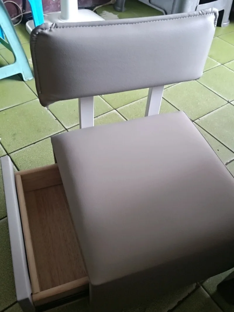 For Mobile Storage Stool With Caster Wheels & Backrest, Bedroom Rental House Ottoman
