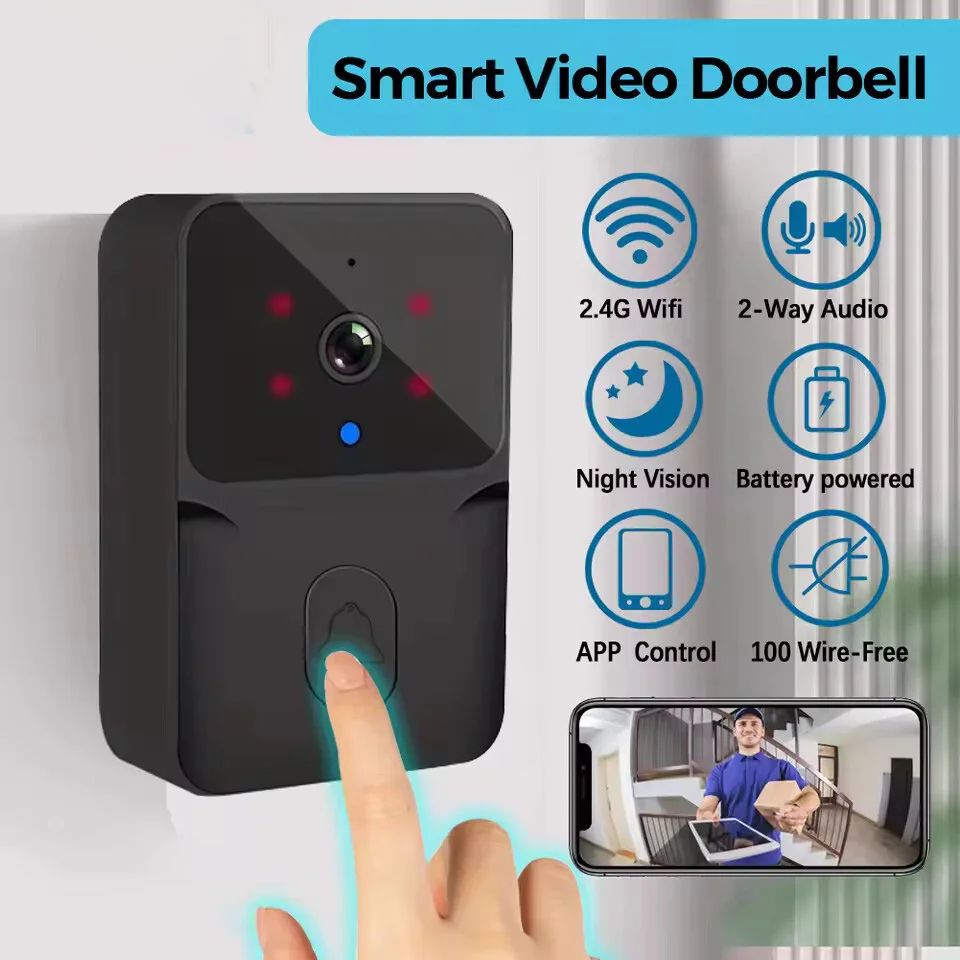 WiFi Video Doorbell Wireless Phone Two-way Intercom System IR Night Vision Doorbell Smart Home Security Door Bell Camera Monitor