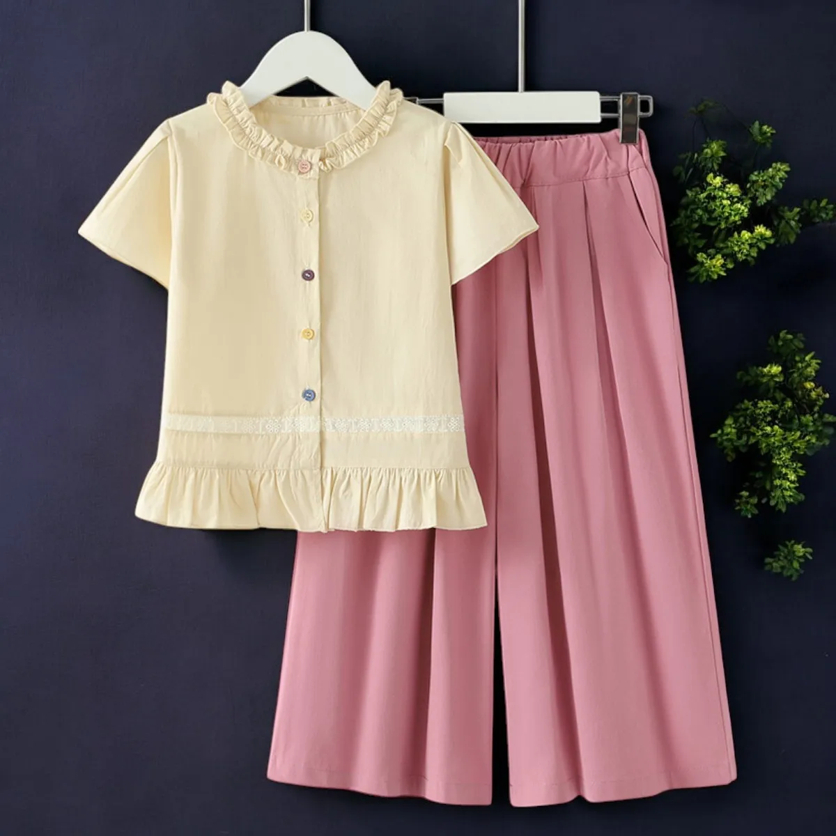 

Детский хлопковый костюм: рубашка и брюки, 2 предмета, спортивный костюм для подростков и детей, комплекты одежды для школы, 5-8-9-12 лет, летний комплект с шортами для девочек