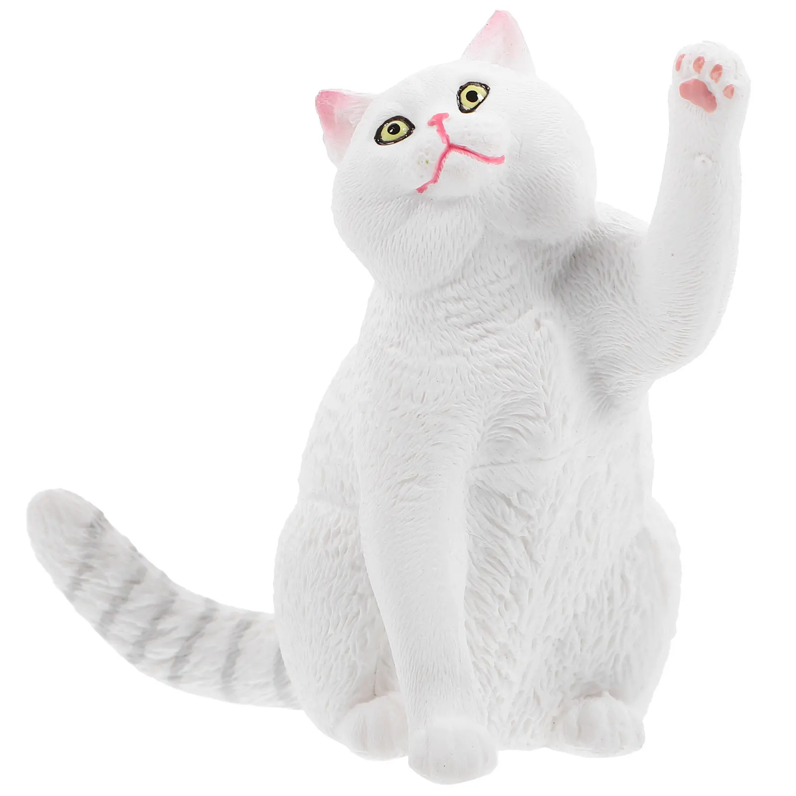 

British Shorthair Cat Statue Cartoon Realistic Lifelike Desktop Decoration for Cat Lovers Teachers Collectors Home Office Garden