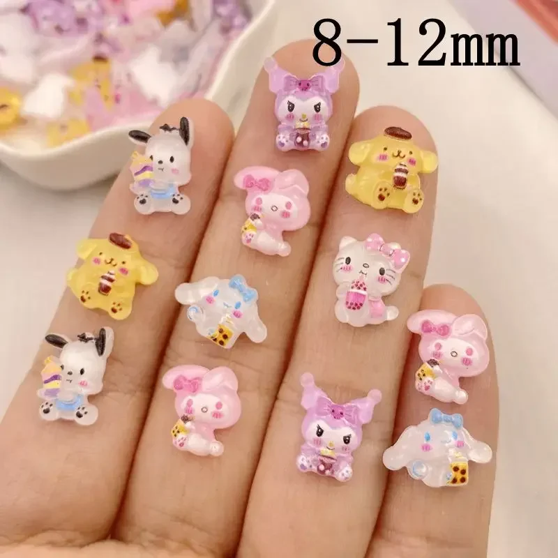 30 Stuks Hars cartoon drink bottle rabbit, cat Platte Achterkant Bloem Plakboek Bruiloft Applique Ambachten Diy Nail Art Decor