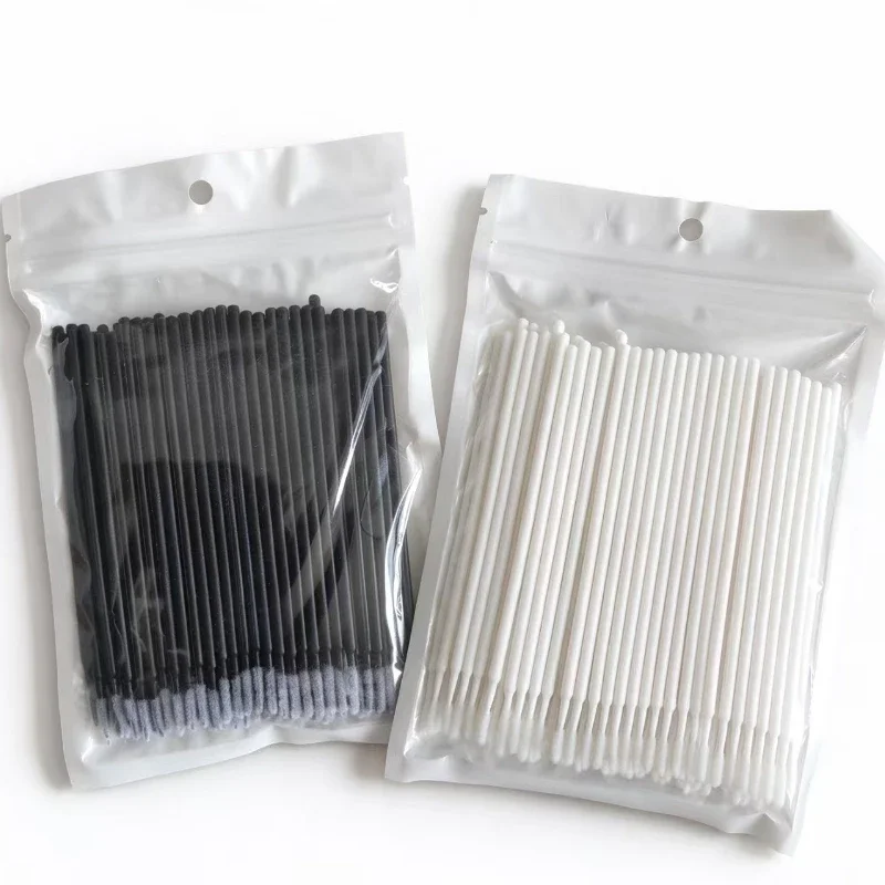 Wholesale100/200/500PCS Disposable MicroBrush Eyelashes Extension Individual Lash Removing Swab Micro Brush Cleaning Cotton Swab