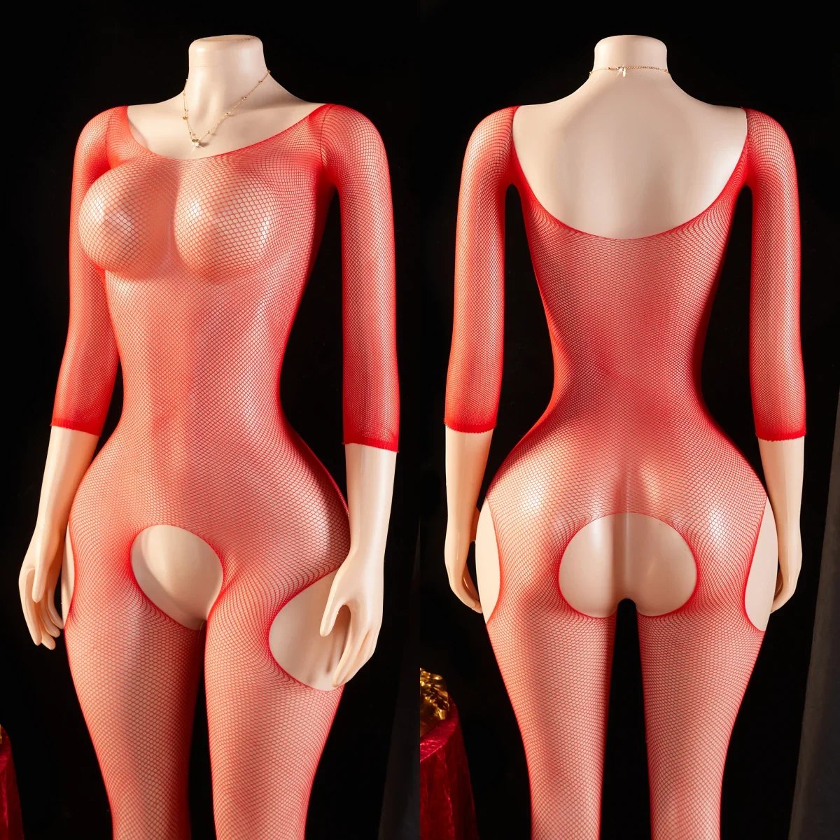 Bas de corps en maille résille transparente, combinaison sans entrejambe pour femmes, séduisant, sensuel, fétiche, Lingerie féminine Sexy, body Teddy