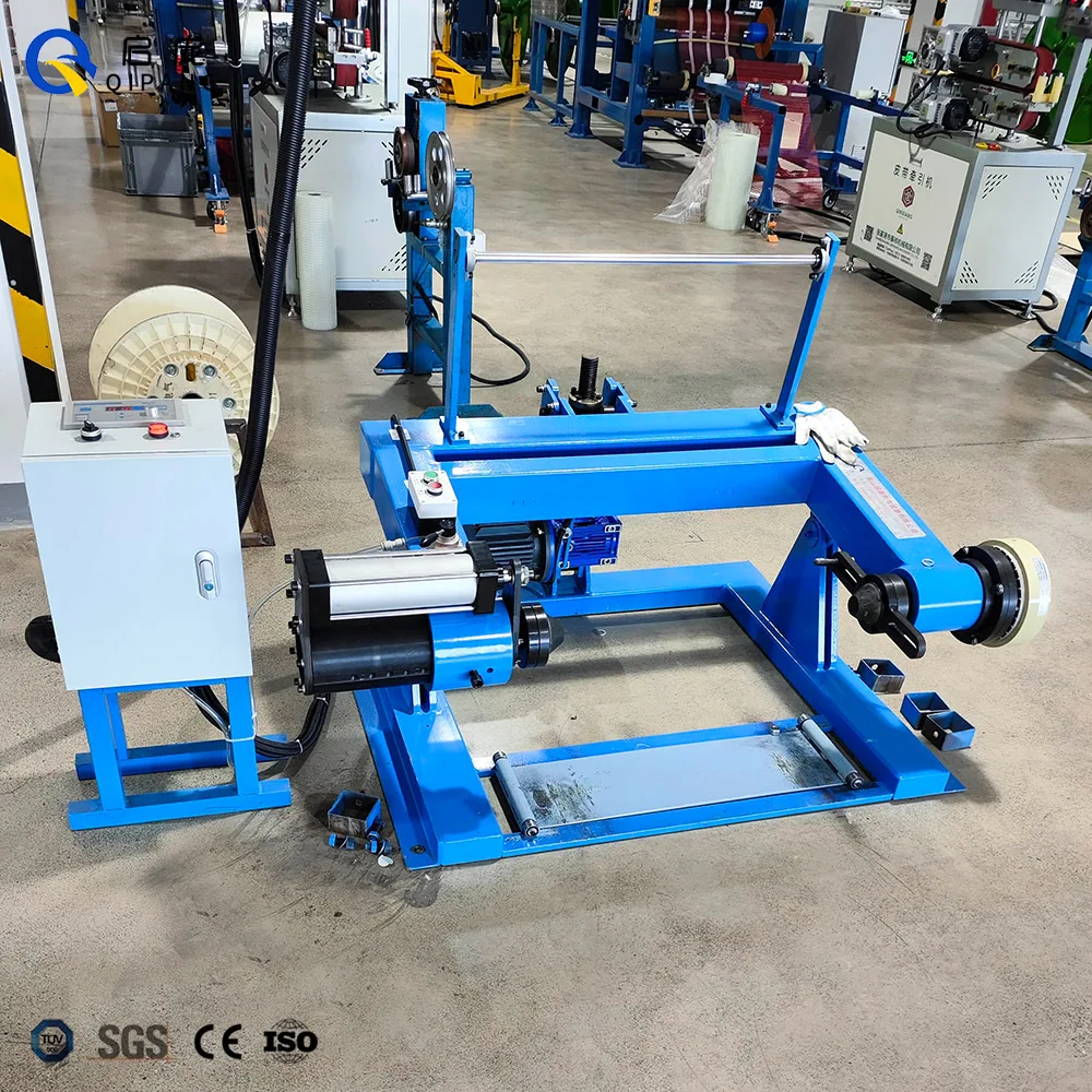 QIPANG manufacturer PN800 Spool Machine Rewind Extruder Equipment Cable Rewinding Machine PVC Shaft-less Pay-off machine