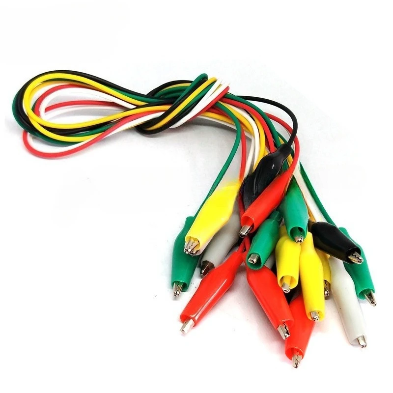 10pcs Line length 50cm Crocodile clip number  28mm Double-ended Crocodile Clips Cable Alligator Clips Wire Testing Wire Clip