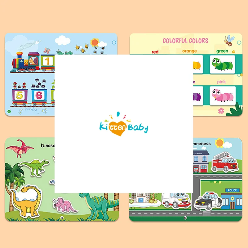 モンテッソーリシーンステッカー子供のための DIY 実践パズル再利用可能な本漫画学習認知おもちゃ子供のためのギフト