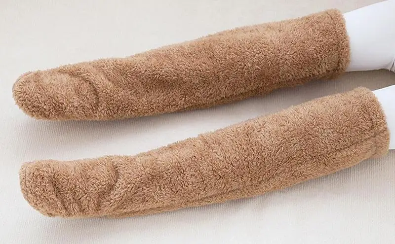 Long Sock Slippers Warm High Fuzzy Socks over Knee Winter Furry Thigh High Leg Warmers Socks Cozy Long Socks Soft Sock Slippers