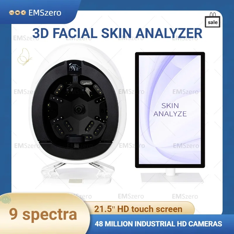 EMSzero Q2 Intelligent 3D Skin Analyzer Facial Scanner Skin Problem Detector Diagnosis Device Beauty Salon Necessary Equipment