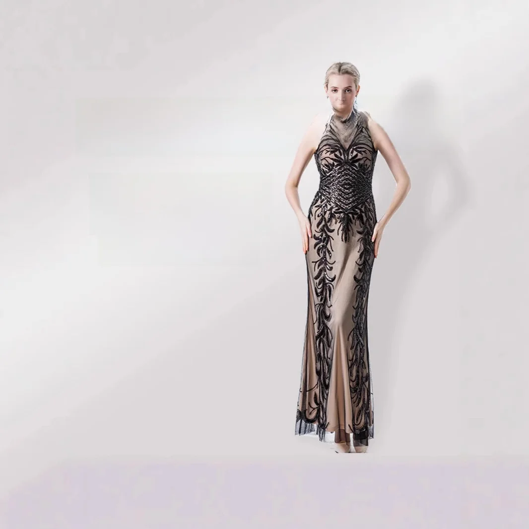 iny Sequin Diepe V Slanke Lange Dr Stage Dance Par Nieuwe Sle Avondjurk Dames Faion Lente Seizoen KTV Kostuum