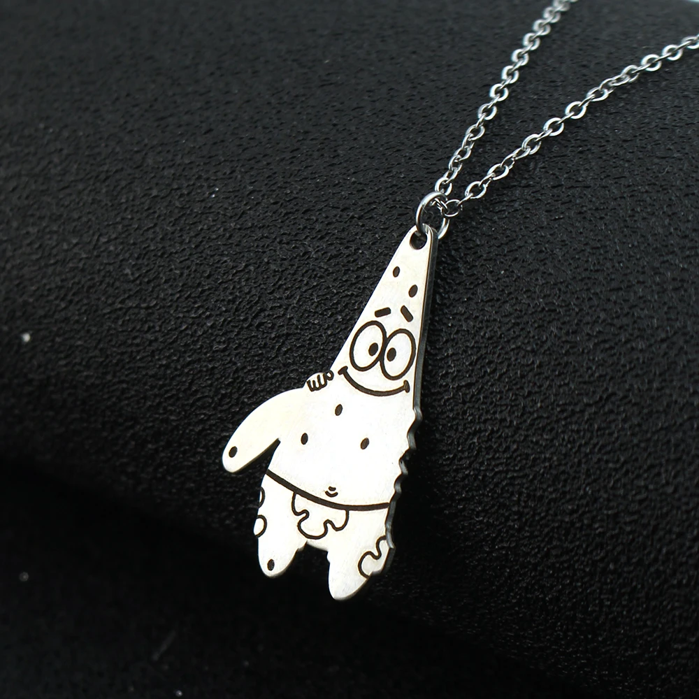 Adorable SpongeBob SquarePants Patrick Star Pendant Necklace For Boy Girl Couple Accessories Ins Cartoon Friendship Gift