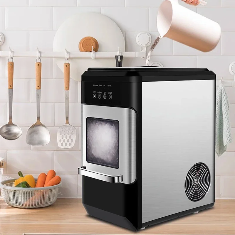 

30KG/24H ice machine HZB-20N commercial milk tea shop small irregular particle ice fully automatic ice machine