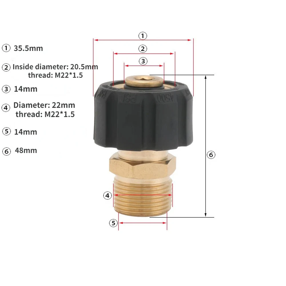 High Pressure Water Gun and Water Pipe Winding M22*15 High Pressure Washer Accessories High Pressure Gun Special Swivel