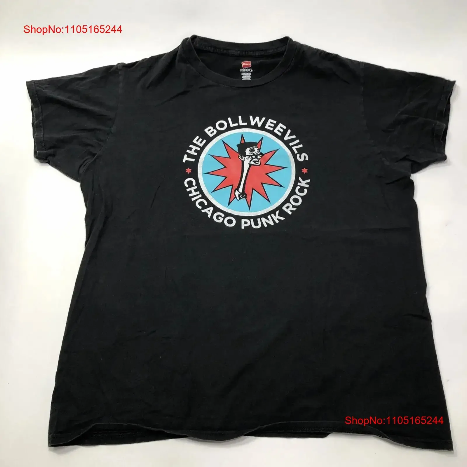 

The Bollweevils Stick Your Neck Out Chicago Punk Rock Band Logo XL Black T Shirt vintage Washed Breathable