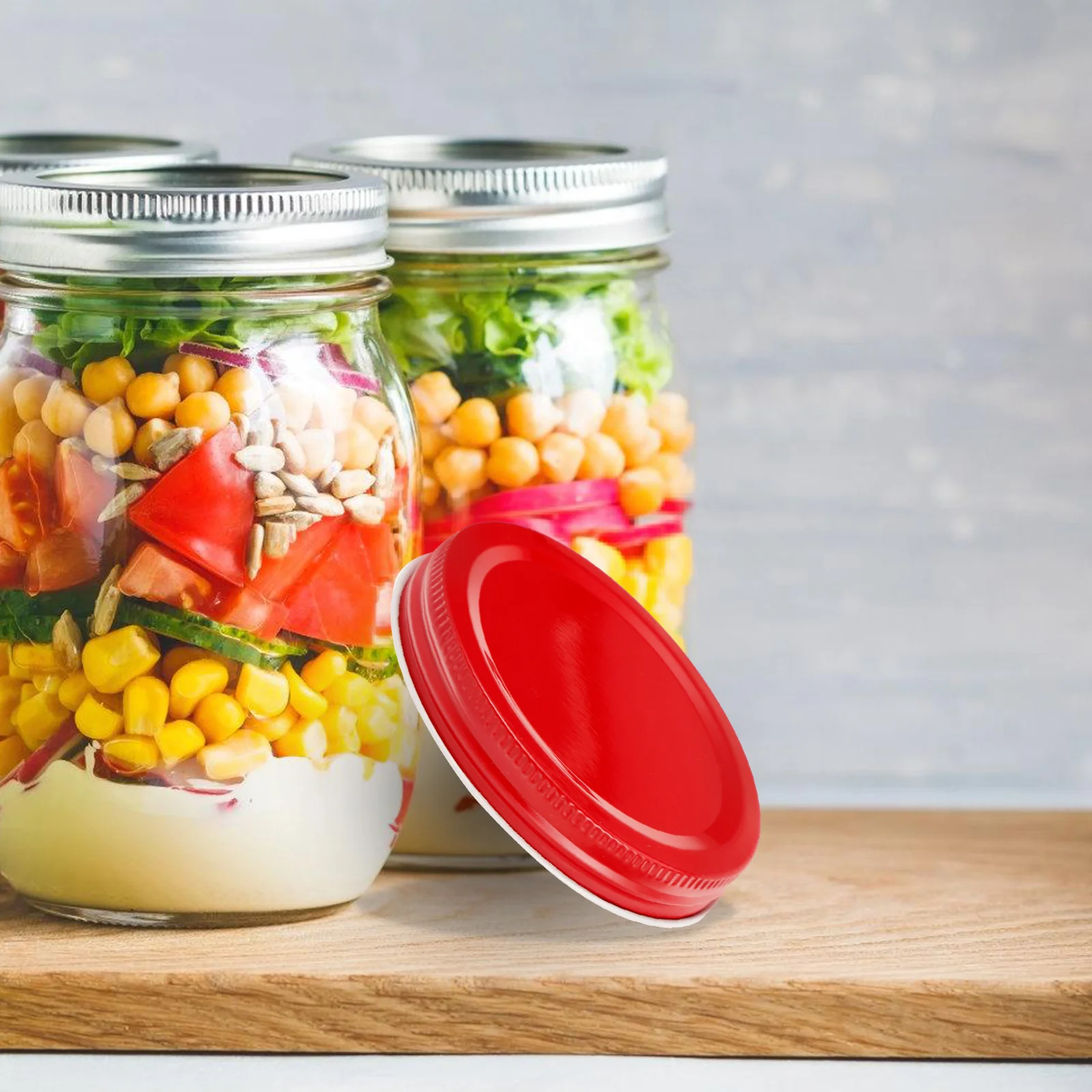 

Jar Caps 12Pcs Wide Mouth Leak-Proof Airtight Metal Lids For Kitchen Canning Jars