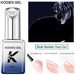 KODIES GEL Clear Builder In A Bottle UV Gel for Extensions Self Leveling Reinforcement Nail Building Base Coat French Manicure