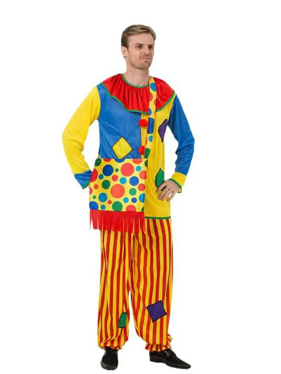 Nuovo cosplay loween Clown Costume da ballo per adulti Vestito da performance sul palco Capelli lisci Par Indossare poliestere Nessun registro del marchio...