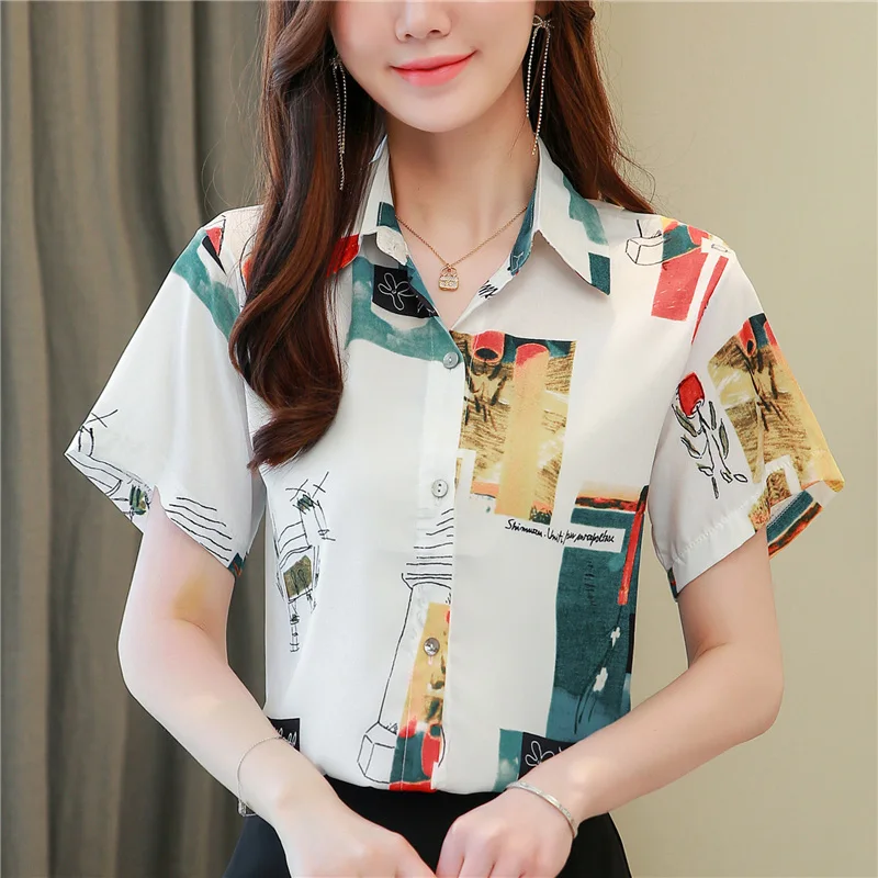 Women's Shirt Design Sense Summer New Korean Style Short Sleeve Retro Chic Loose Blouse