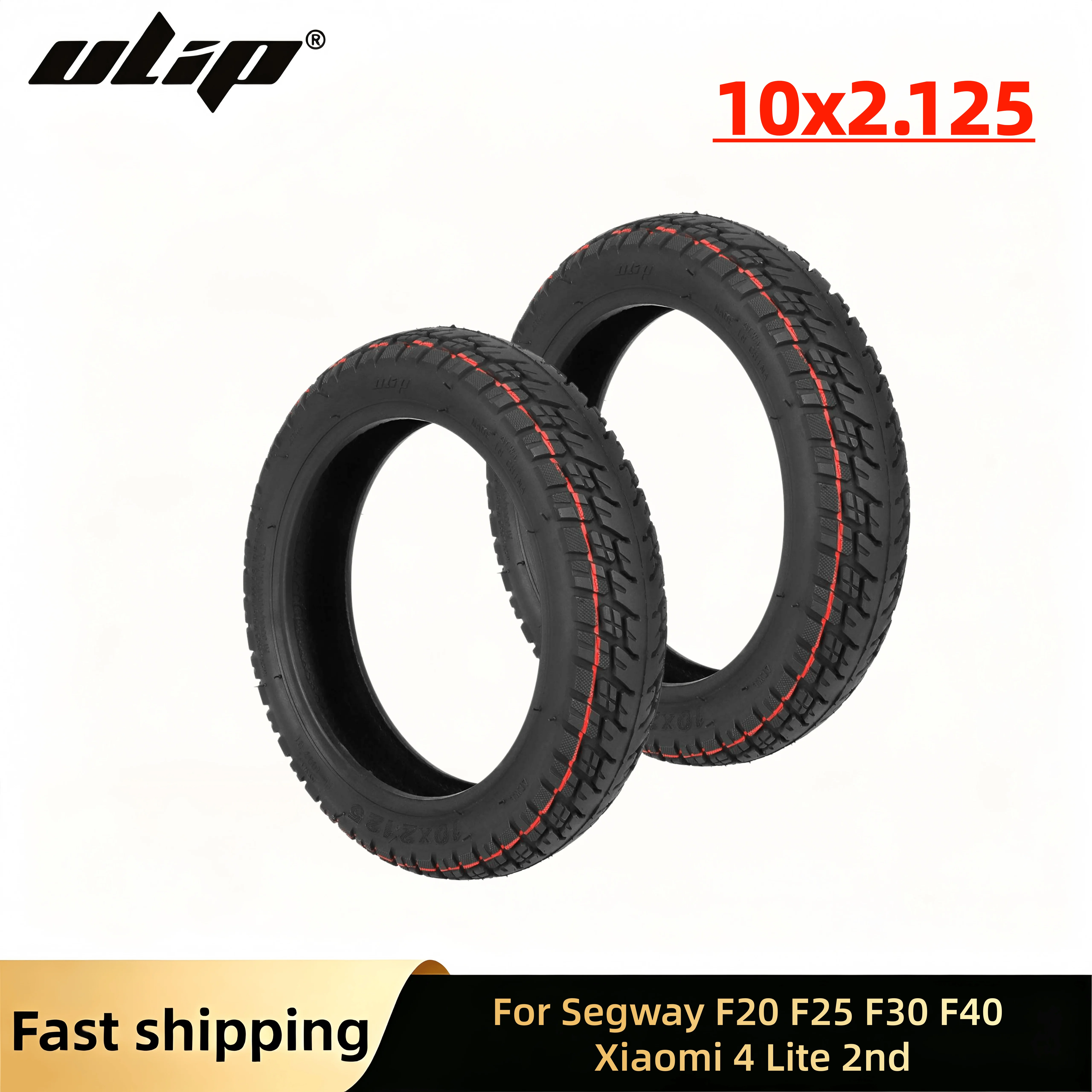 

Ulip 2PCS 10*2.125 Off-Road Tubeless Tire for Segway F20 F25 F30 F40 Xiaomi 4 Lite 2nd Electric Scooter 10 Inch Tyre Replacement