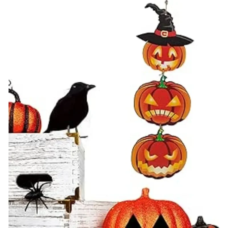 

Halloween Pop-Up Wooden Crafts Hanging Decorations On The Pumpkin Tree Outdoor Patio Insert Sign Scary Household Decoration