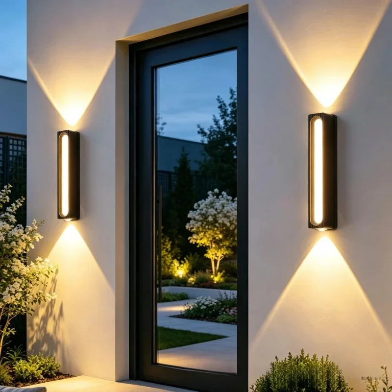 ShinyYing 2-Pack IP65 Outdoor Wall Lamp, 7W 12W Aluminum Waterproof LED Sconce, Up Down Light Patio Yard